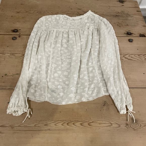 Wilfred White Leopard textured peasant blouse large - Picture 5 of 6